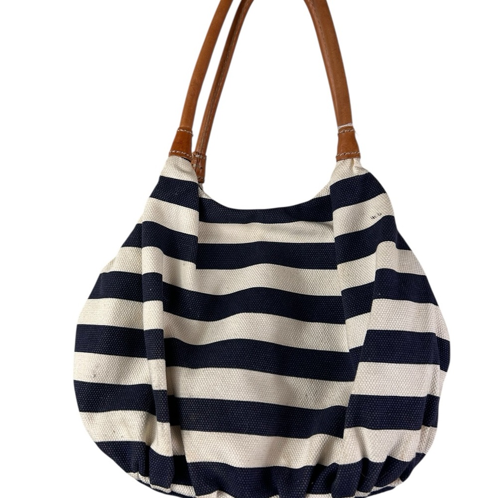 Brighton Marina canvas tote bag Nautical Striped Tote Bag with charms - Picture 6 of 11